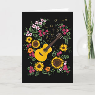 Guitar Music Ukraine Sunflower Floral Ukrainian Vy Card