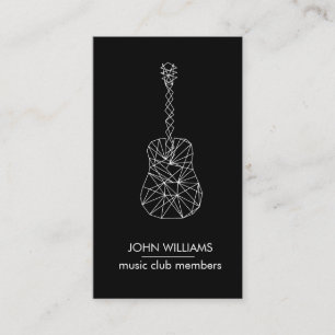 Guitar Music World Teacher Player Grey Black Business Card