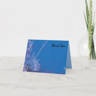 Guitar Musical Bar Bat Mitzvah Thank You Card