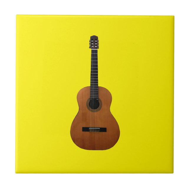 Guitar Musical Instrument Acoustic Yellow Tile (Front)