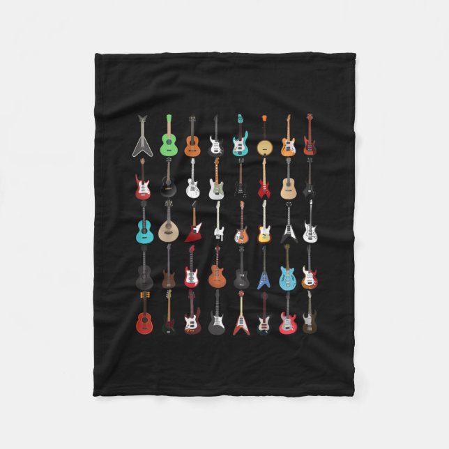 Guitar Musical Instrument Rock and Roll Fleece Blanket (Front)