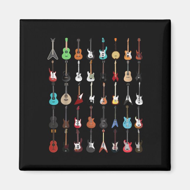 Guitar Musical Instrument Rock and Roll Magnet (Front)
