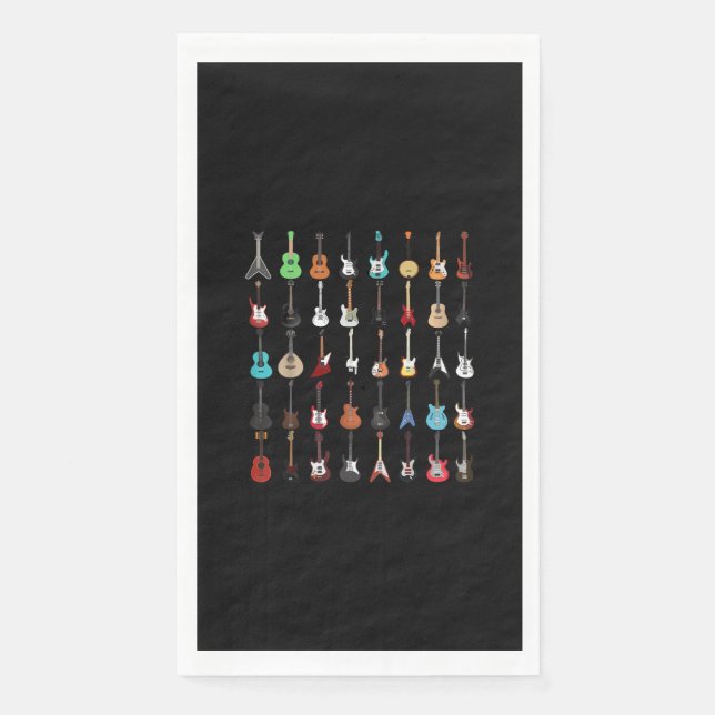Guitar Musical Instrument Rock and Roll Napkin (Front)