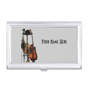 Guitar Musical Instruments Business Card Holder