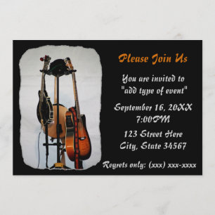 Guitar Musical Instruments Recital Invitations