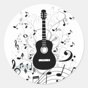Guitar musical sticker