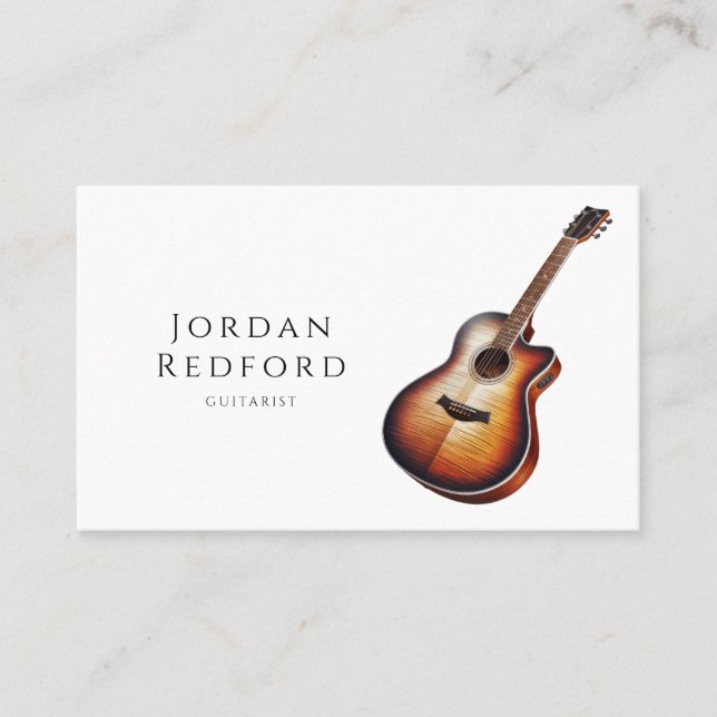 Guitar Musician Music Teacher Business Card (Front)