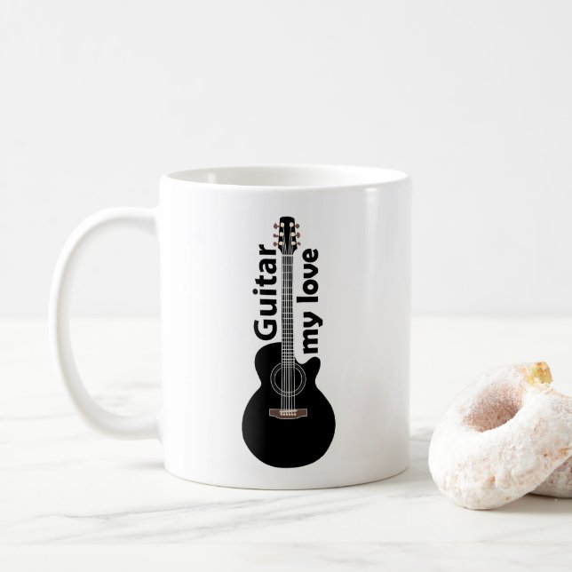Guitar My Love Guitar Coffee Mug (With Donut)