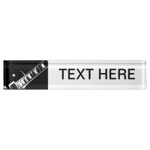 guitar neck stamp black and white nameplate