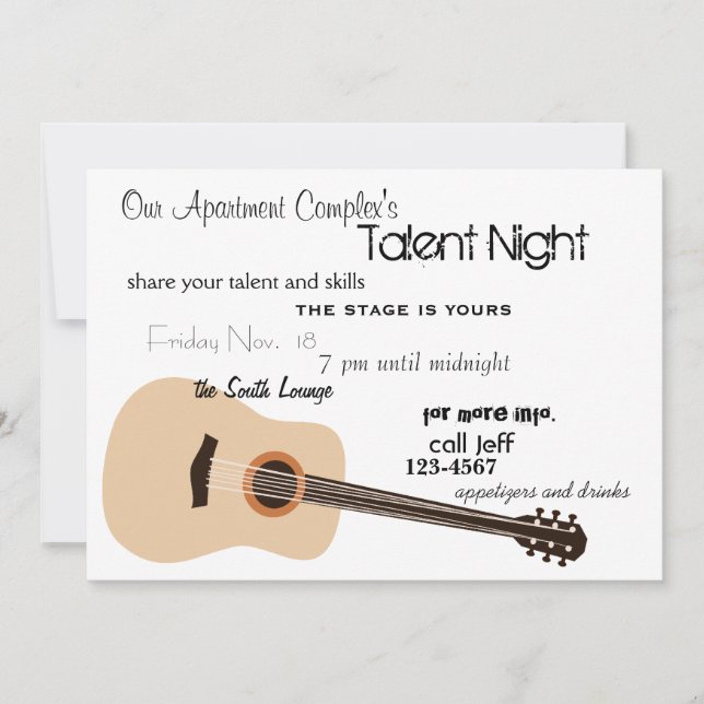 Guitar Night Invitation (Front)