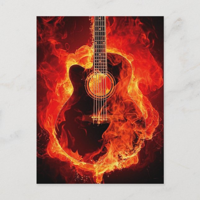 Guitar on Fire Postcard (Front)