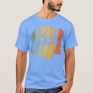 Guitar on fire Retro guitarist Musician and electr T-Shirt