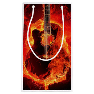 Guitar on Fire Small Gift Bag