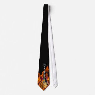 guitar on fire tie