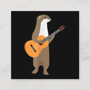 Guitar Otter  Animal Kids Guitarist  Art Out Square Business Card
