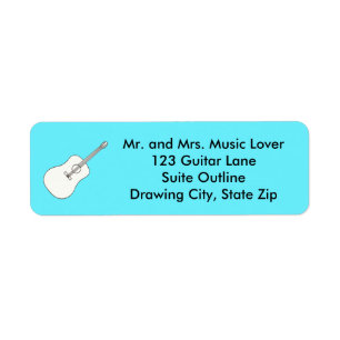 Guitar Outline Drawing Address Labels