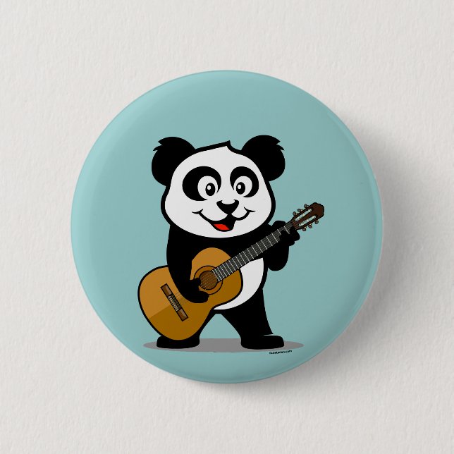 Guitar Panda 6 Cm Round Badge (Front)