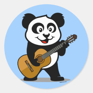 Guitar Panda Classic Round Sticker