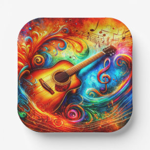 Guitar Paper Plate