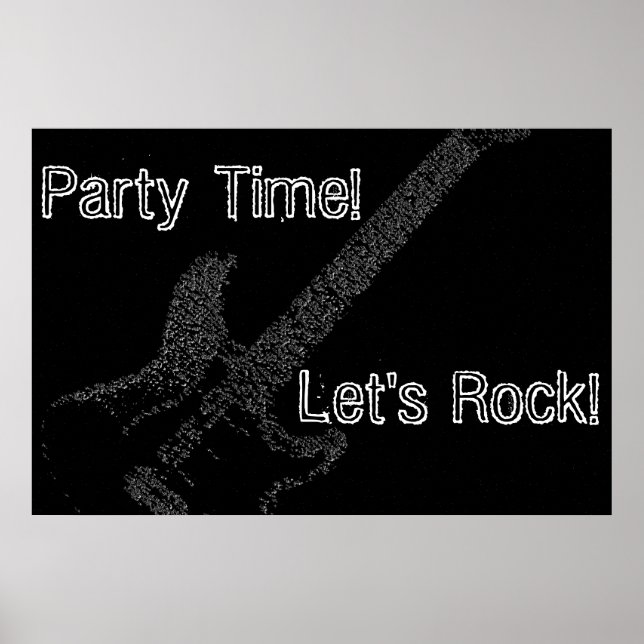 Guitar Party Time Birthday Poster (Front)