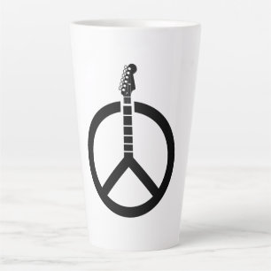 Guitar Peace Sign Latte Mug