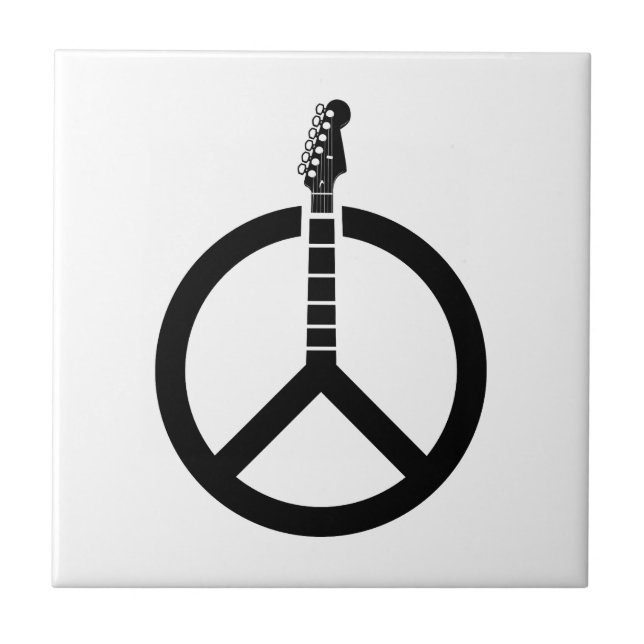 Guitar Peace Sign Tile (Front)