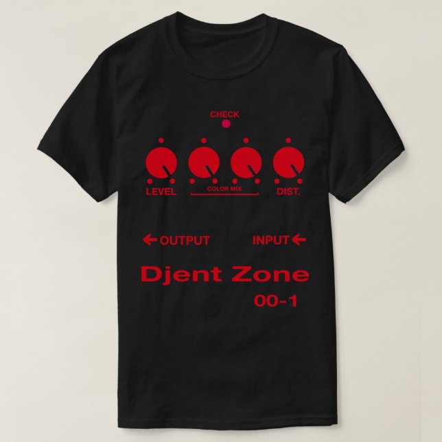Guitar Pedal DJENT ZONE Red T-Shirt (Design Front)