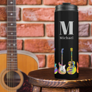 Guitar personalized  thermal tumbler