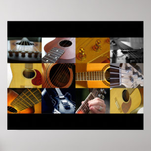 Guitar Photo Collage Poster