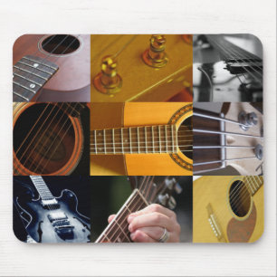 Guitar Photos Collage Mouse Mat