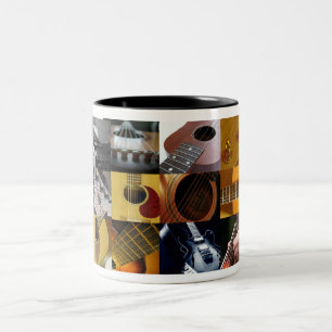 Guitar Photos Collage Two-Tone Coffee Mug