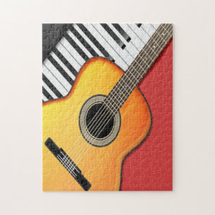 Guitar Piano Keys Musician Country Jazz Jigsaw Puzzle