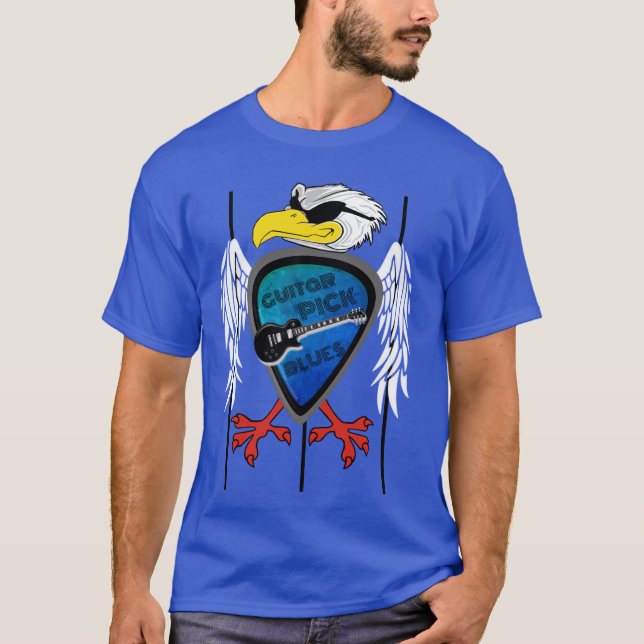 Guitar Pick Blues Regal Eagle T-Shirt (Front)