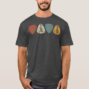Guitar Pick colourful For Guitarist Retro Vintage T-Shirt