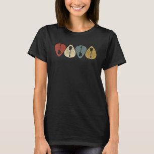 Guitar Pick Guitarist Guitar For Guitarist Retro V T-Shirt