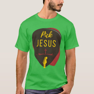 Guitar Pick Jesus Christian Music Guitarist Pastor T-Shirt