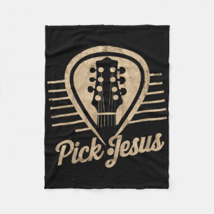 Guitar Pick Jesus Music Pastor Happy Easter Day Gu Fleece Blanket