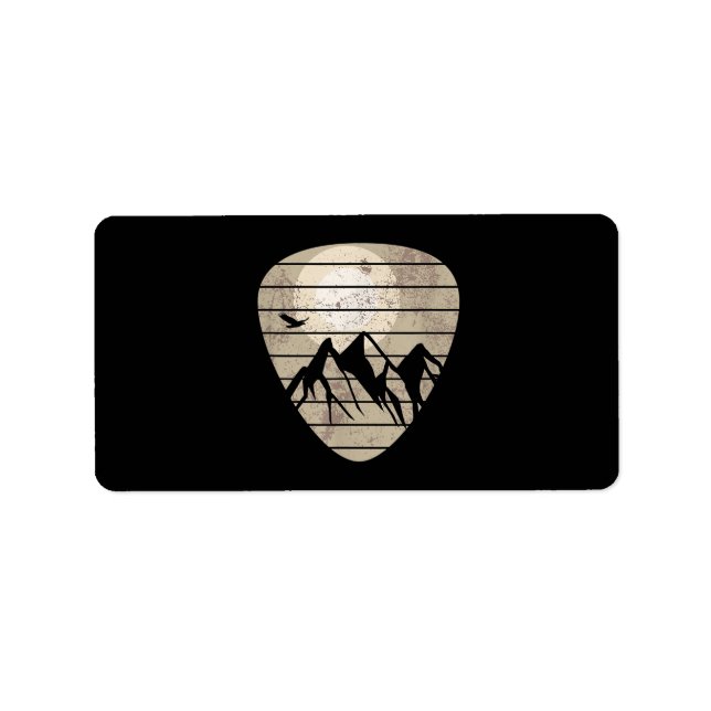 Guitar Pick Mountain Cool Guitar Player Guitarist Label (Front)