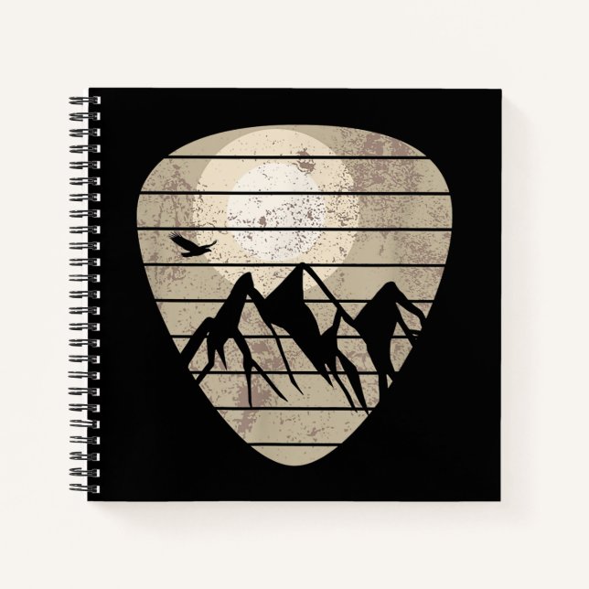 Guitar Pick Mountain Cool Guitar Player Guitarist Notebook (Front)