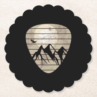 Guitar Pick Mountain Cool Guitar Player Guitarist Paper Coaster