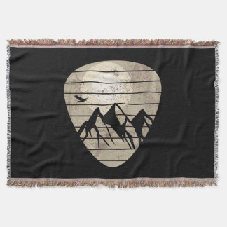 Guitar Pick Mountain Cool Guitar Player Guitarist Throw Blanket