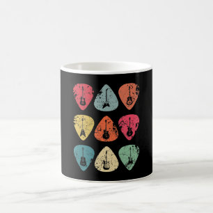 Guitar Pick Retro Vintage for Guitarists Bassist Coffee Mug