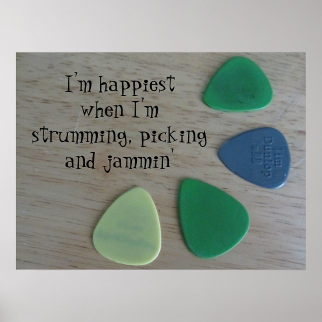 Guitar Picks, Strumming, Picking and Jammin' Poster (Front)