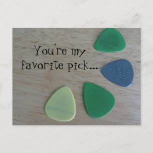Guitar Picks with Saying Postcard