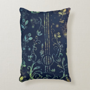 Guitar Pillow Floral - Painting