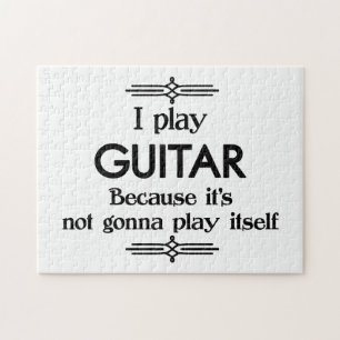 Guitar - Play Itself Funny Deco Music Jigsaw Puzzle