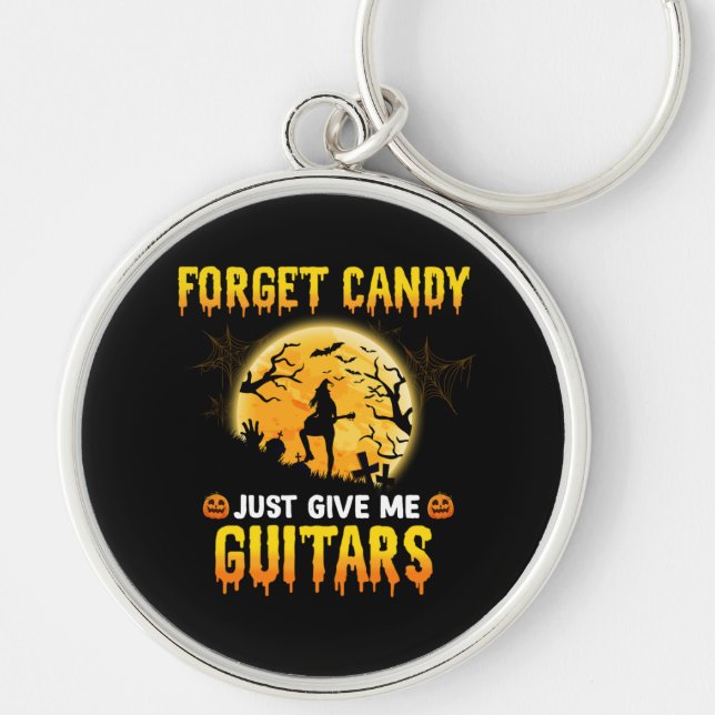 Guitar Play Witch Forget Candy Just Give Me Guitar Key Ring (Front)