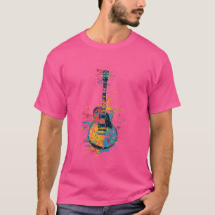 guitar player acoustic guitars in splash style gui T-Shirt