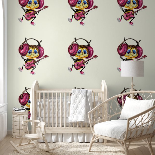 Guitar Player Bee Funny Wallpaper (Kids)