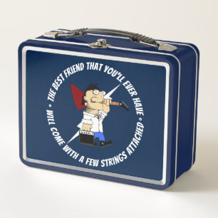 Guitar Player Best Friend Cartoon On The Road Gig Metal Lunch Box